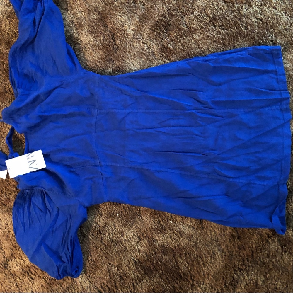 NWT Zara blue dress with cut out back.